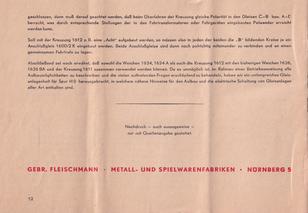 Fleischmann Betriebsanweisung 1624 Abb.2