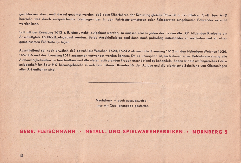 Fleischmann Betriebsanweisung 1624 Abb.2