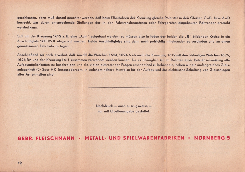 Fleischmann Betriebsanweisung 1624 Abb.2