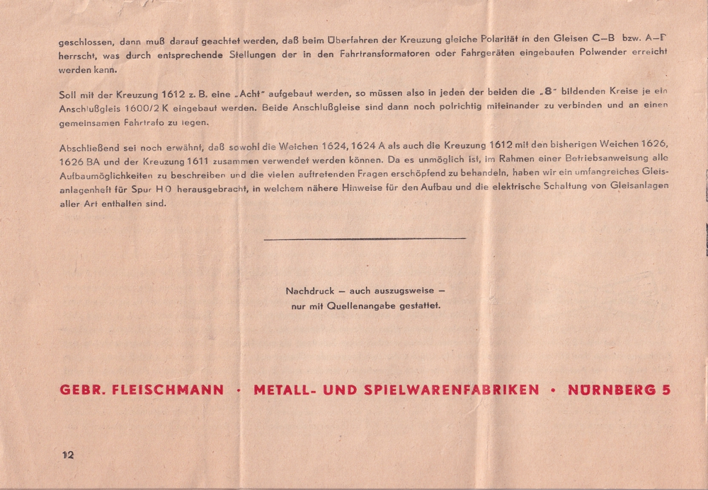 Fleischmann Betriebsanweisung 1624 Abb.2