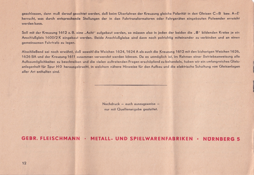 Fleischmann Betriebsanweisung 1624 Abb.2