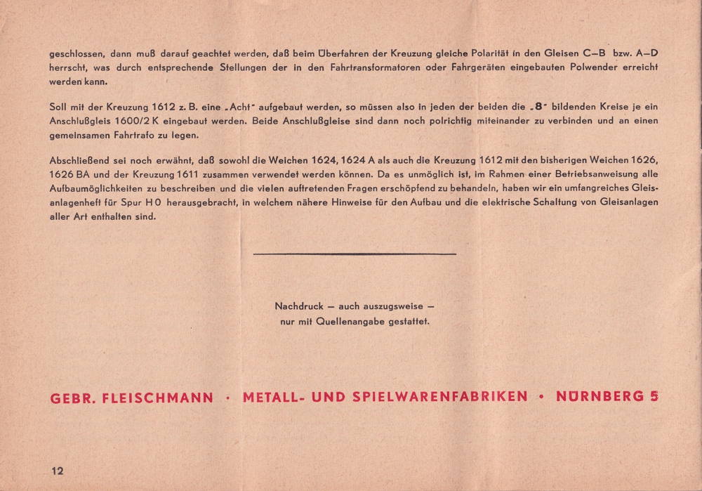 Fleischmann Betriebsanweisung 1624 Abb.2