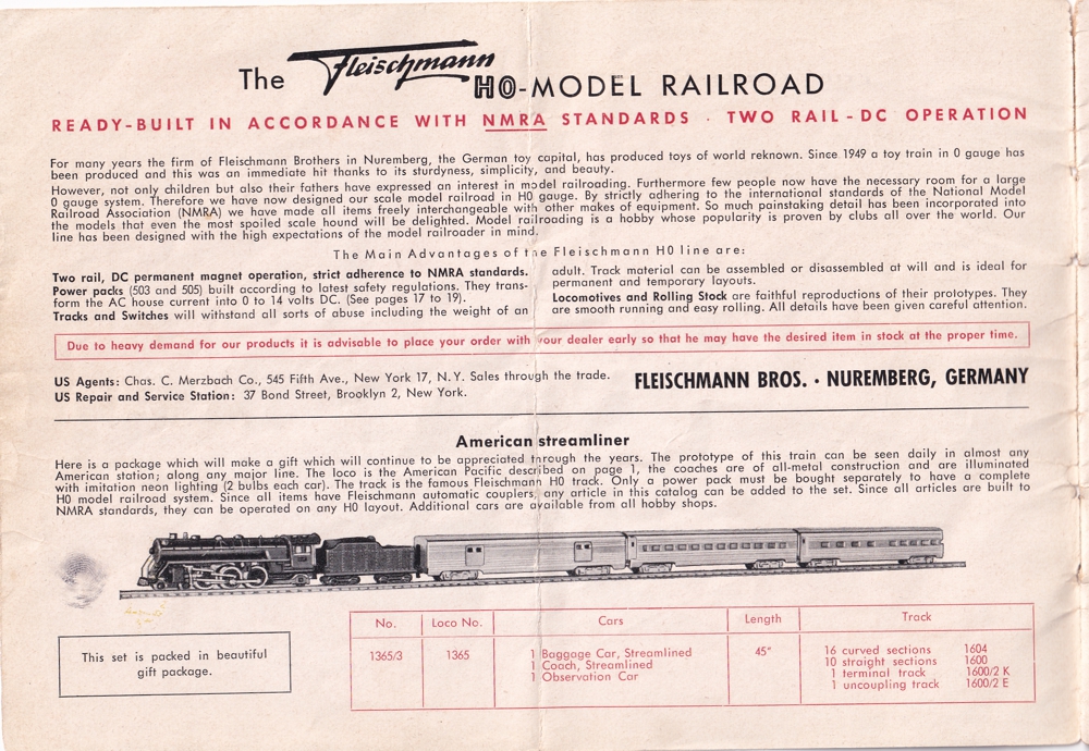 Fleischmann Gesamtkatalog 1953 Abb.3